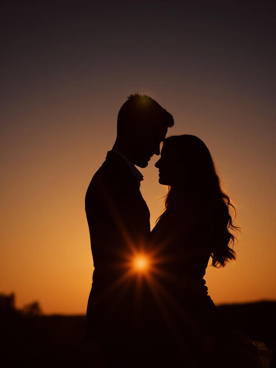 Casal ao pôr do sol