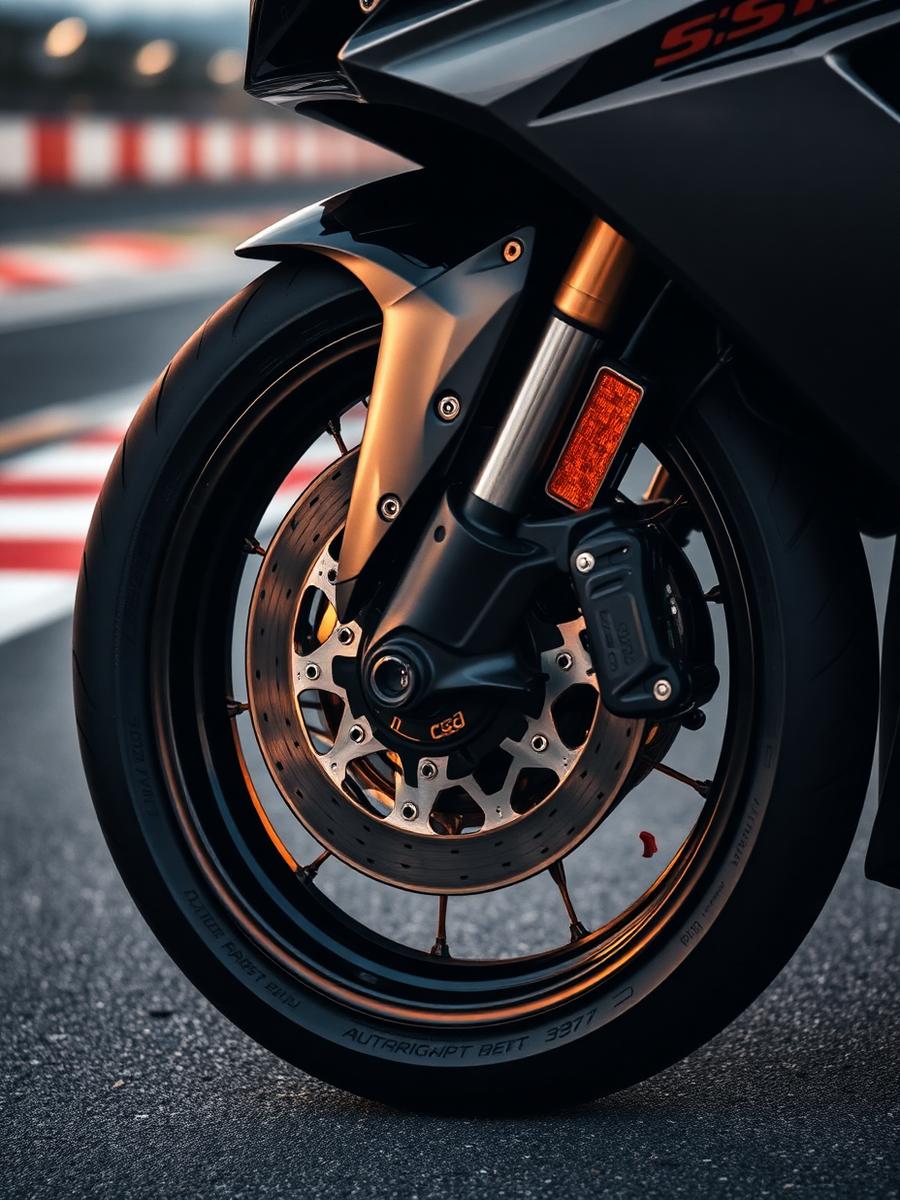 Detalhe de moto esportiva
